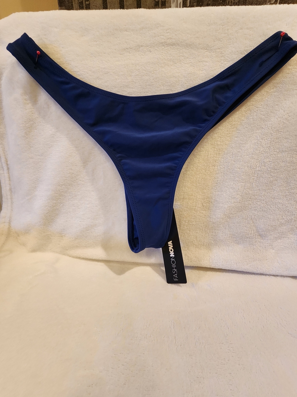 Fashion Nova Navy Blue High-Cut Bikini Bottom